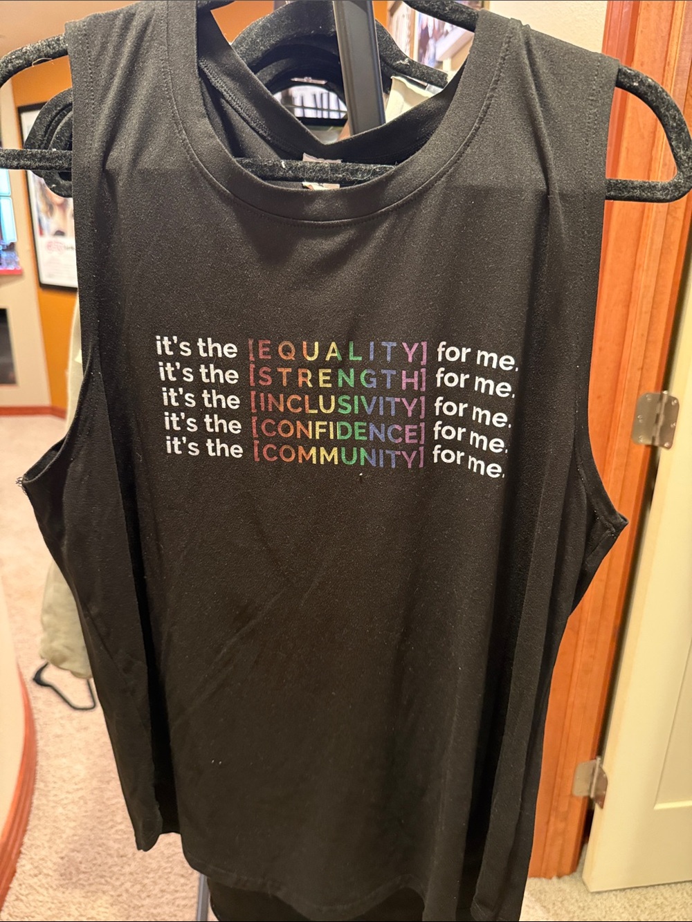 Solidcore Black Sleeveless Graphic Tank with Rainbow Text
